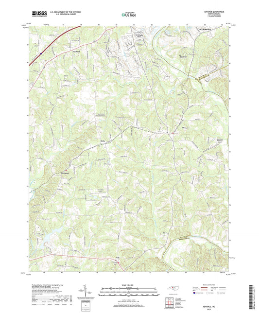 Advance North Carolina US Topo Map Image