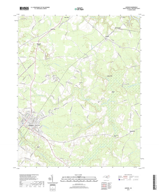 Ahoskie North Carolina US Topo Map Image