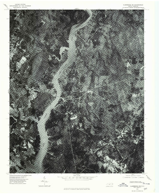 USGS Classic Morrow Mountain North Carolina 7.5'x7.5' Topo Map Image