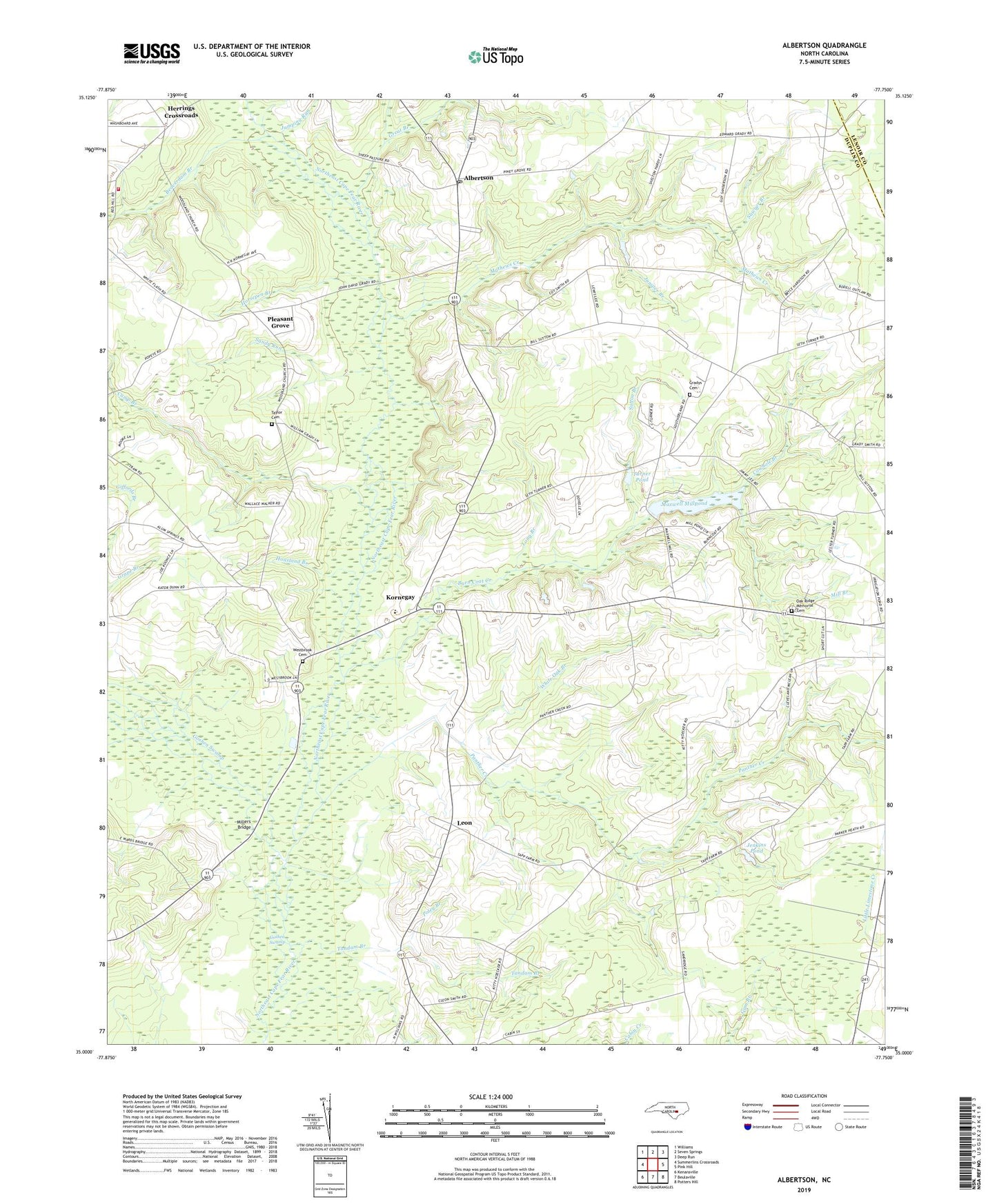 Albertson North Carolina US Topo Map Image