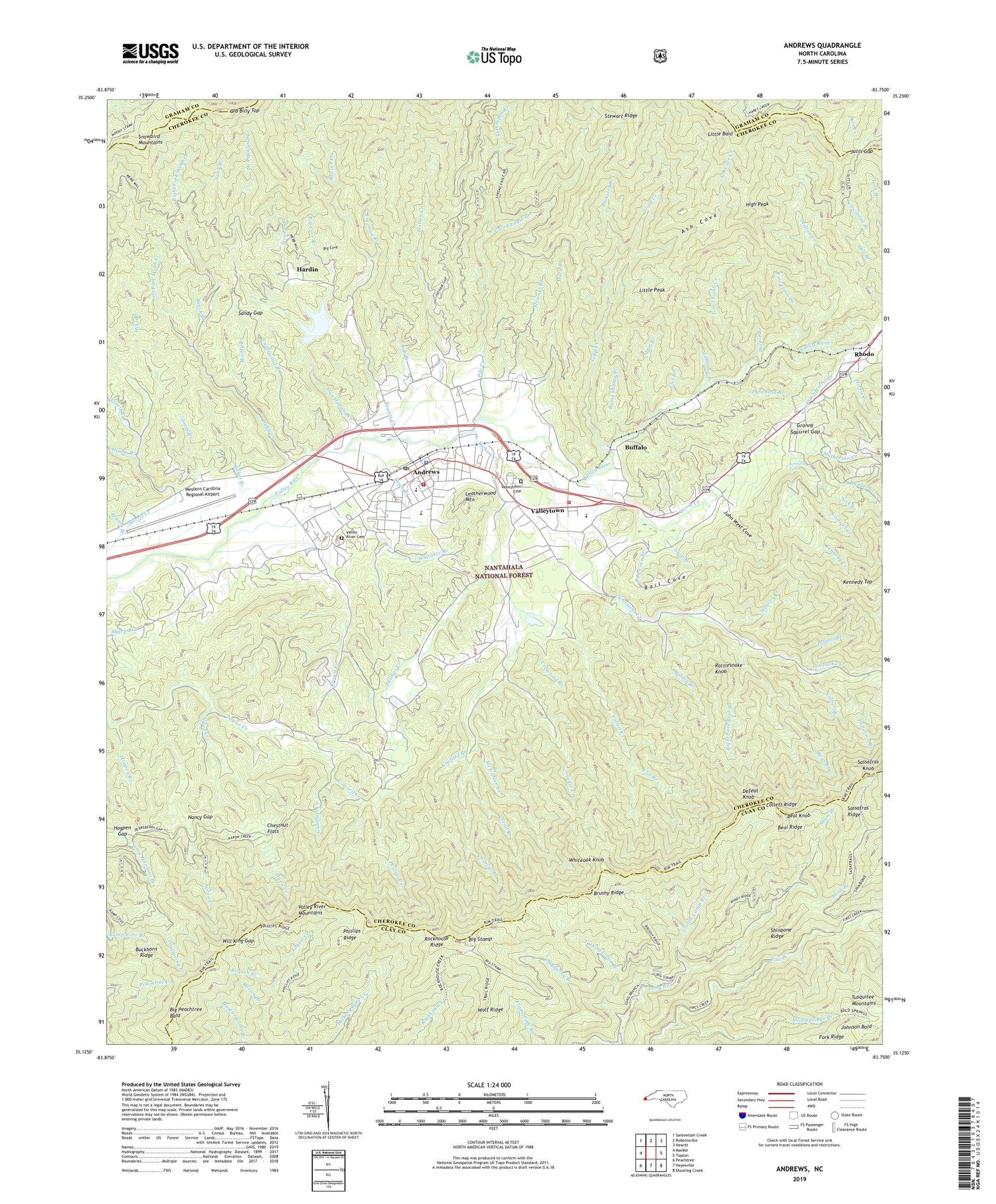 Andrews North Carolina US Topo Map Image