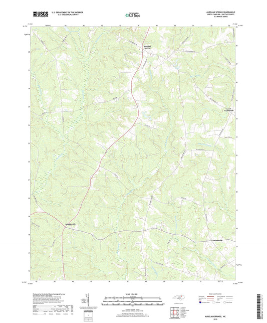 Aurelian Springs North Carolina US Topo Map Image