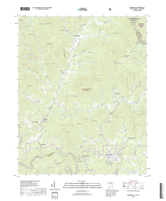 Bakersville North Carolina US Topo Map Image