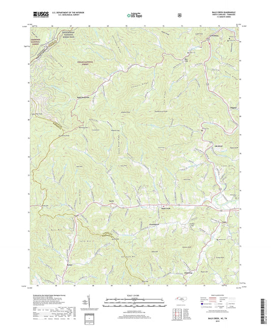 Bald Creek North Carolina US Topo Map Image