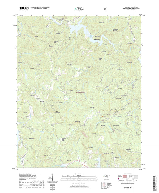 Big Ridge North Carolina US Topo Map Image
