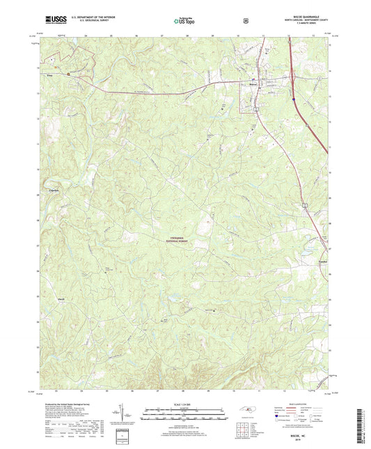 Biscoe North Carolina US Topo Map Image