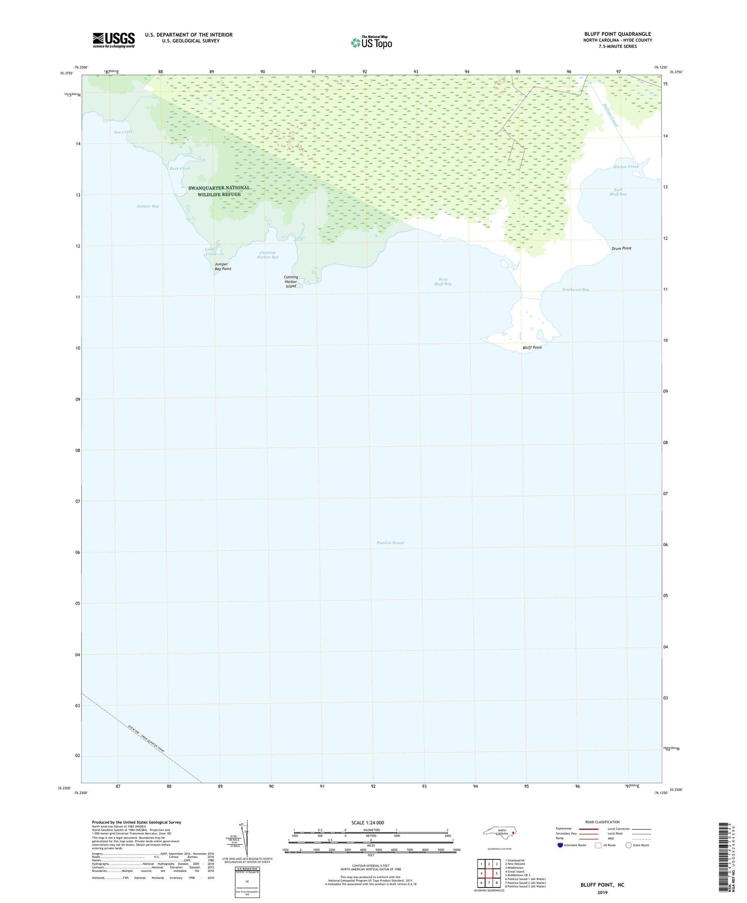 Bluff Point North Carolina US Topo Map Image