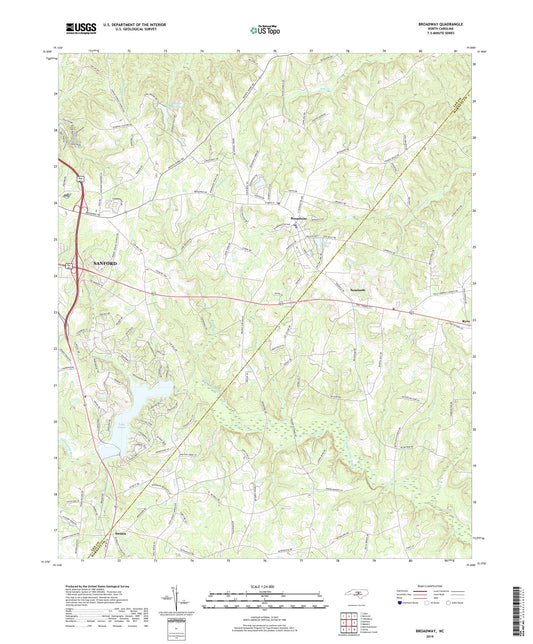 Broadway North Carolina US Topo Map Image