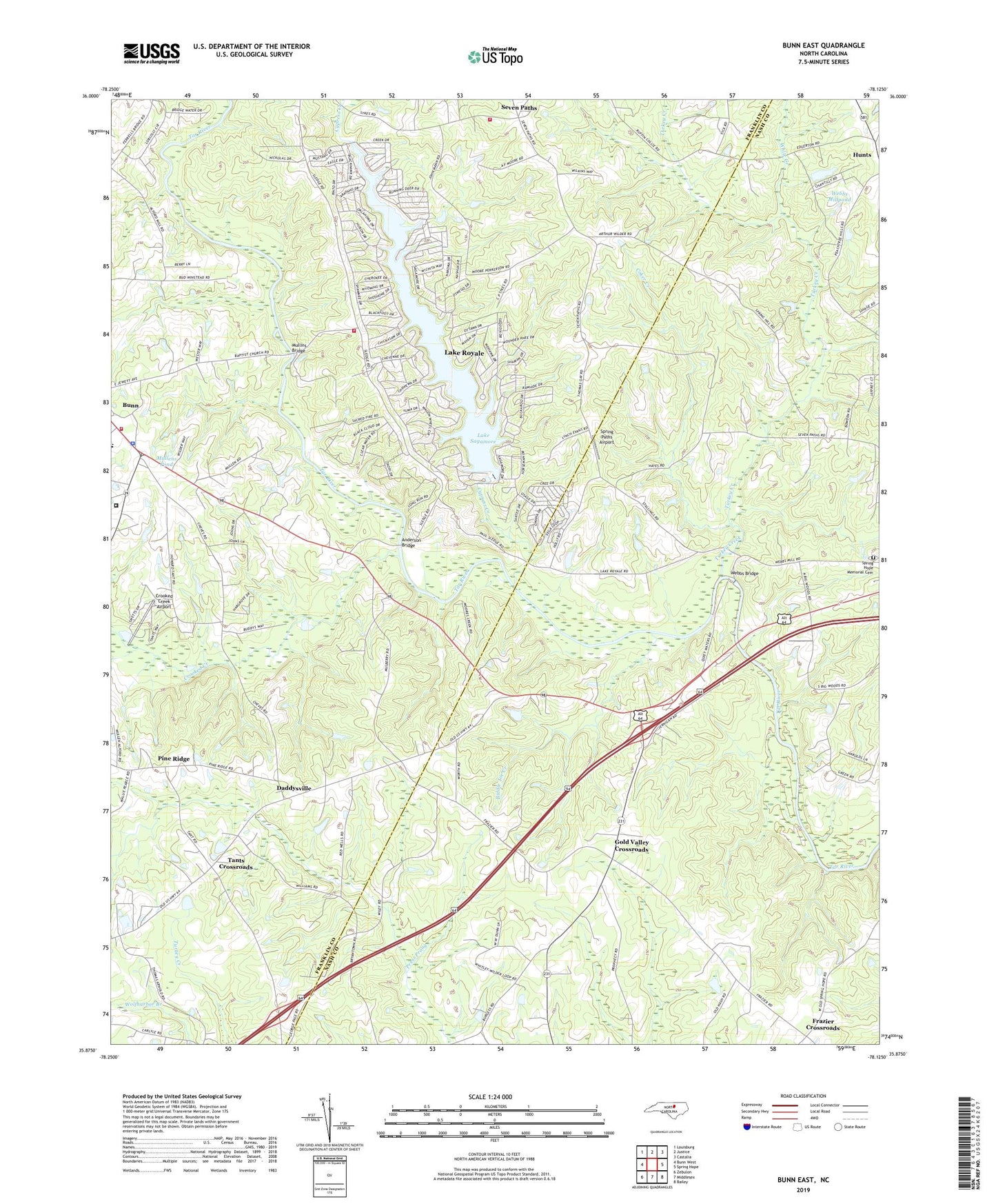 Bunn East North Carolina US Topo Map Image