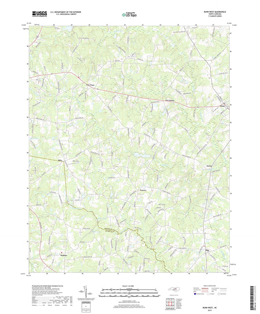 Bunn West North Carolina US Topo Map Image