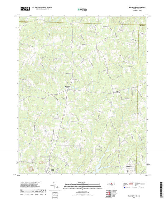 Burlington NE North Carolina US Topo Map Image