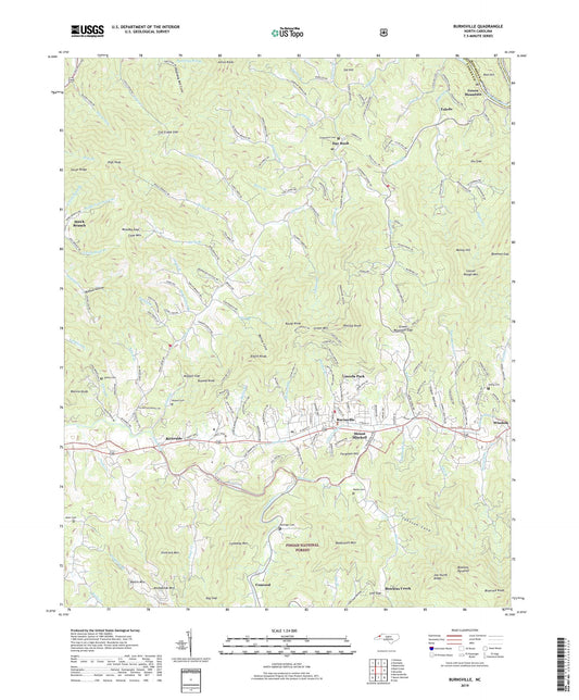 Burnsville North Carolina US Topo Map Image