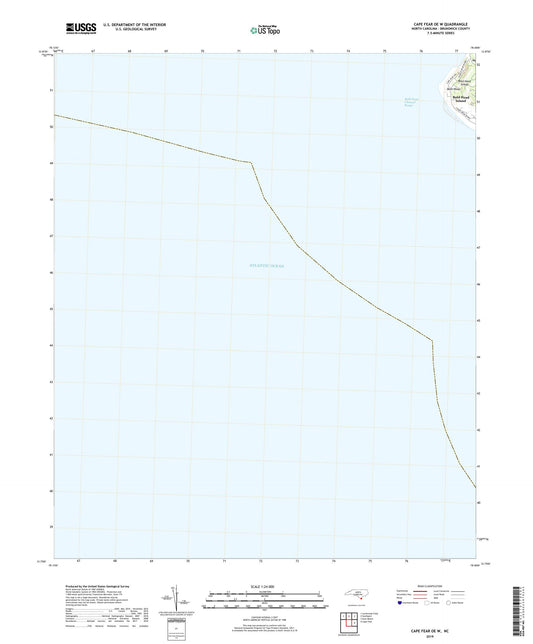 Cape Fear OE W North Carolina US Topo Map Image