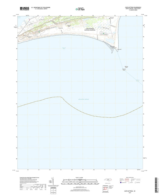 Cape Hatteras North Carolina US Topo Map Image