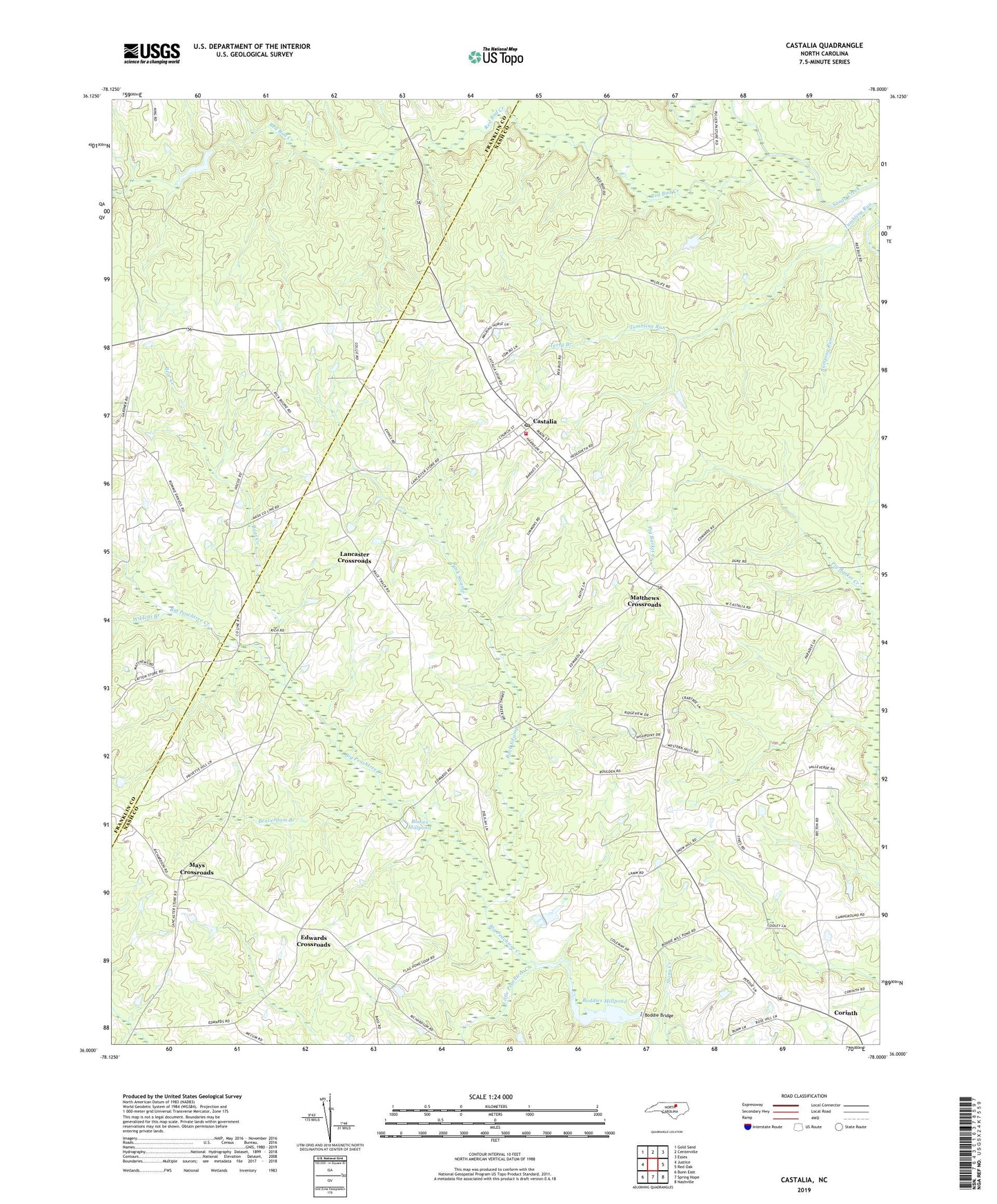 Castalia North Carolina US Topo Map Image