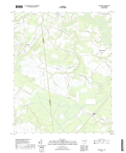 Center Hill North Carolina US Topo Map Image