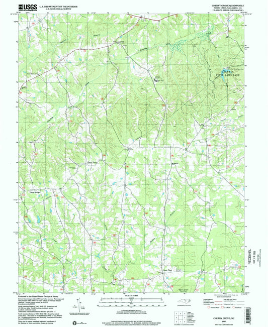 Classic USGS Cherry Grove North Carolina 7.5'x7.5' Topo Map Image