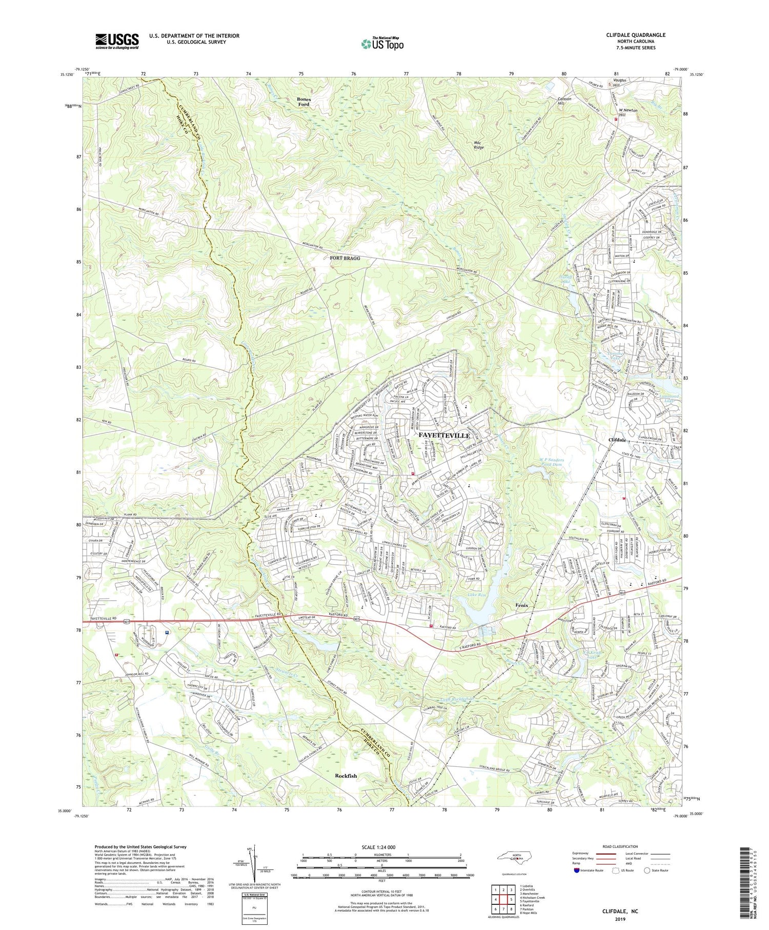 Clifdale North Carolina US Topo Map Image