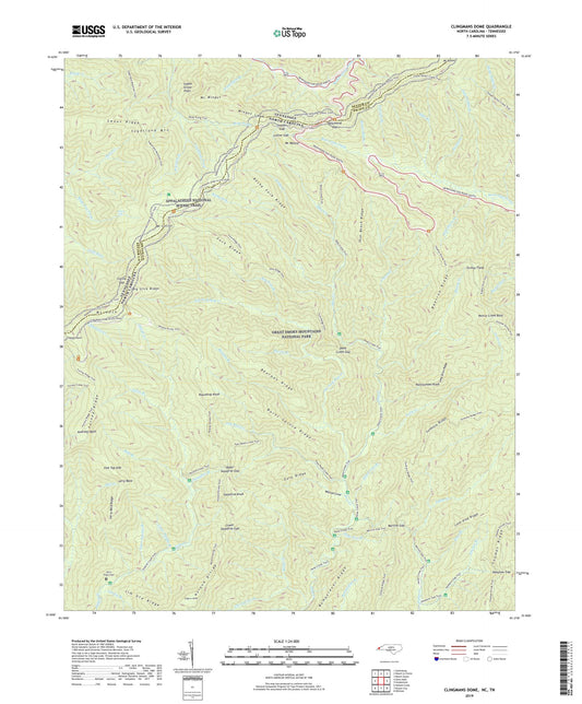 Clingmans Dome North Carolina US Topo Map Image