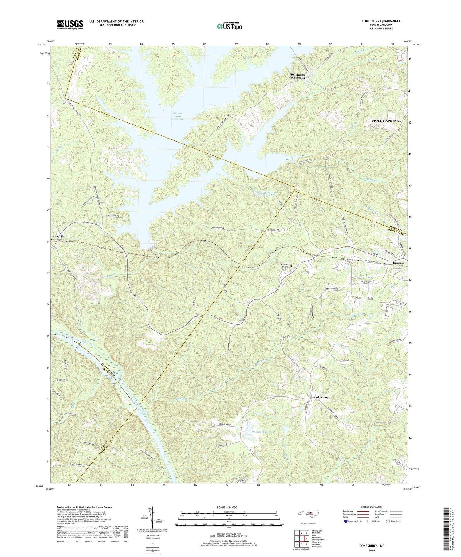 Cokesbury North Carolina US Topo Map Image
