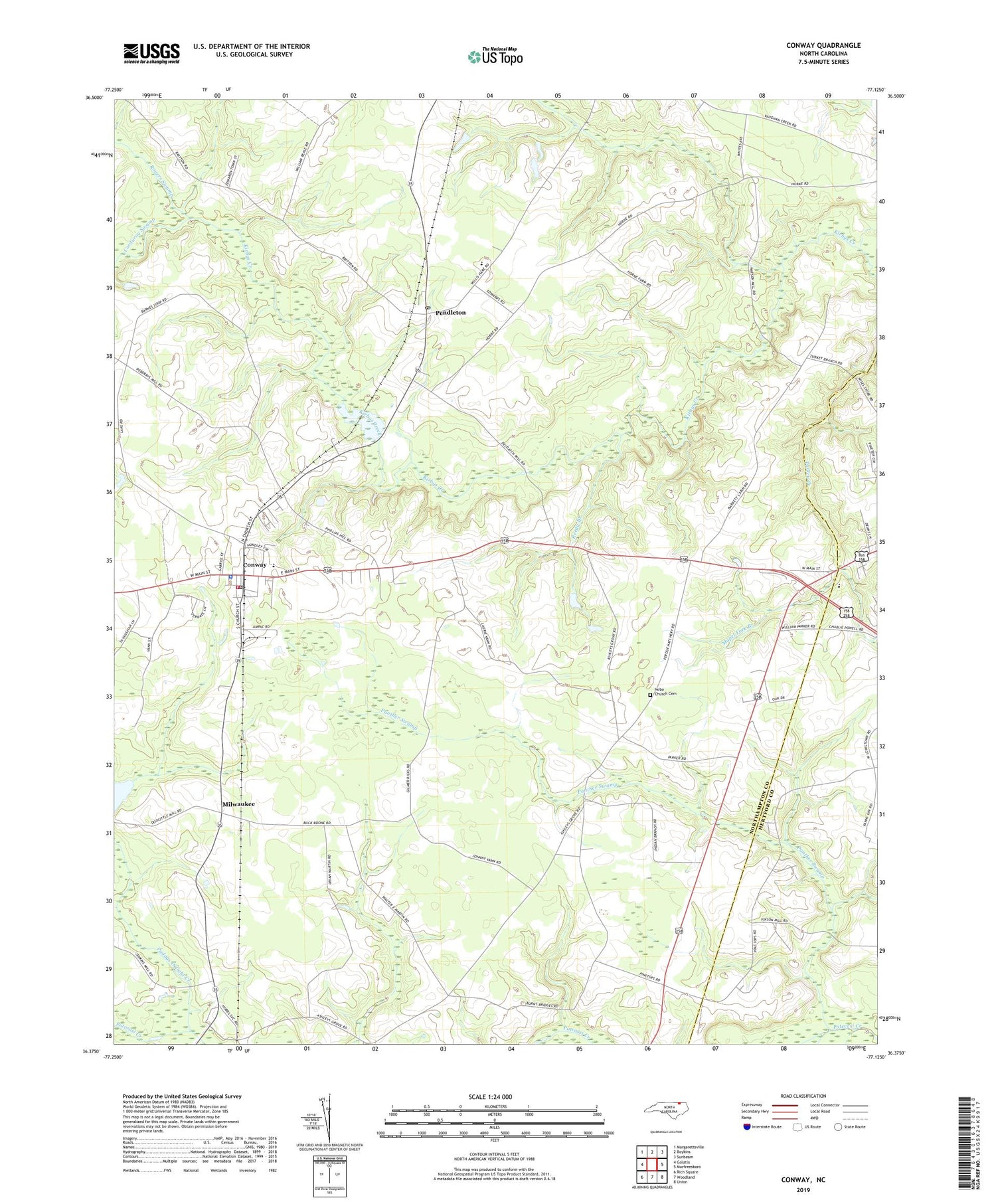 Conway North Carolina US Topo Map Image