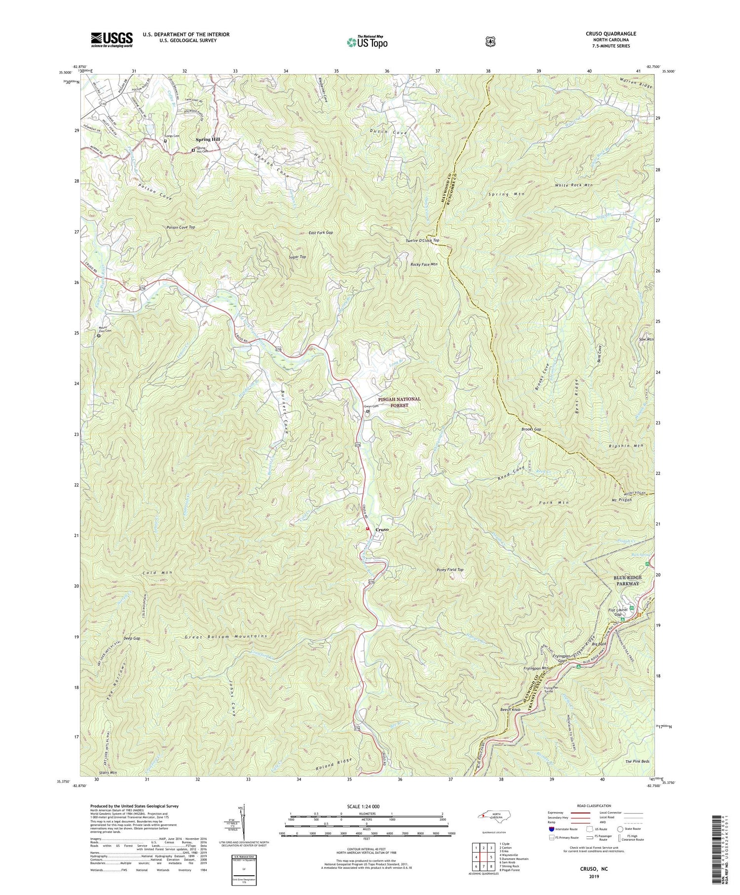 Cruso North Carolina US Topo Map Image