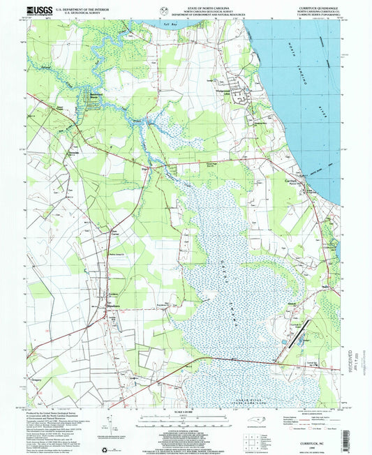 Classic USGS Currituck North Carolina 7.5'x7.5' Topo Map Image