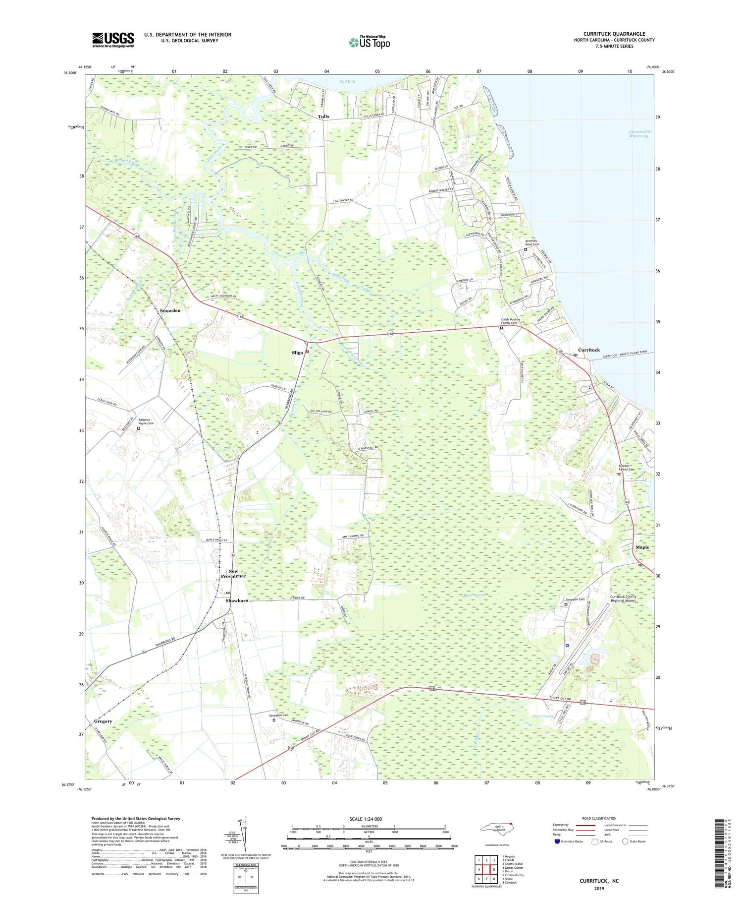 Currituck North Carolina US Topo Map Image