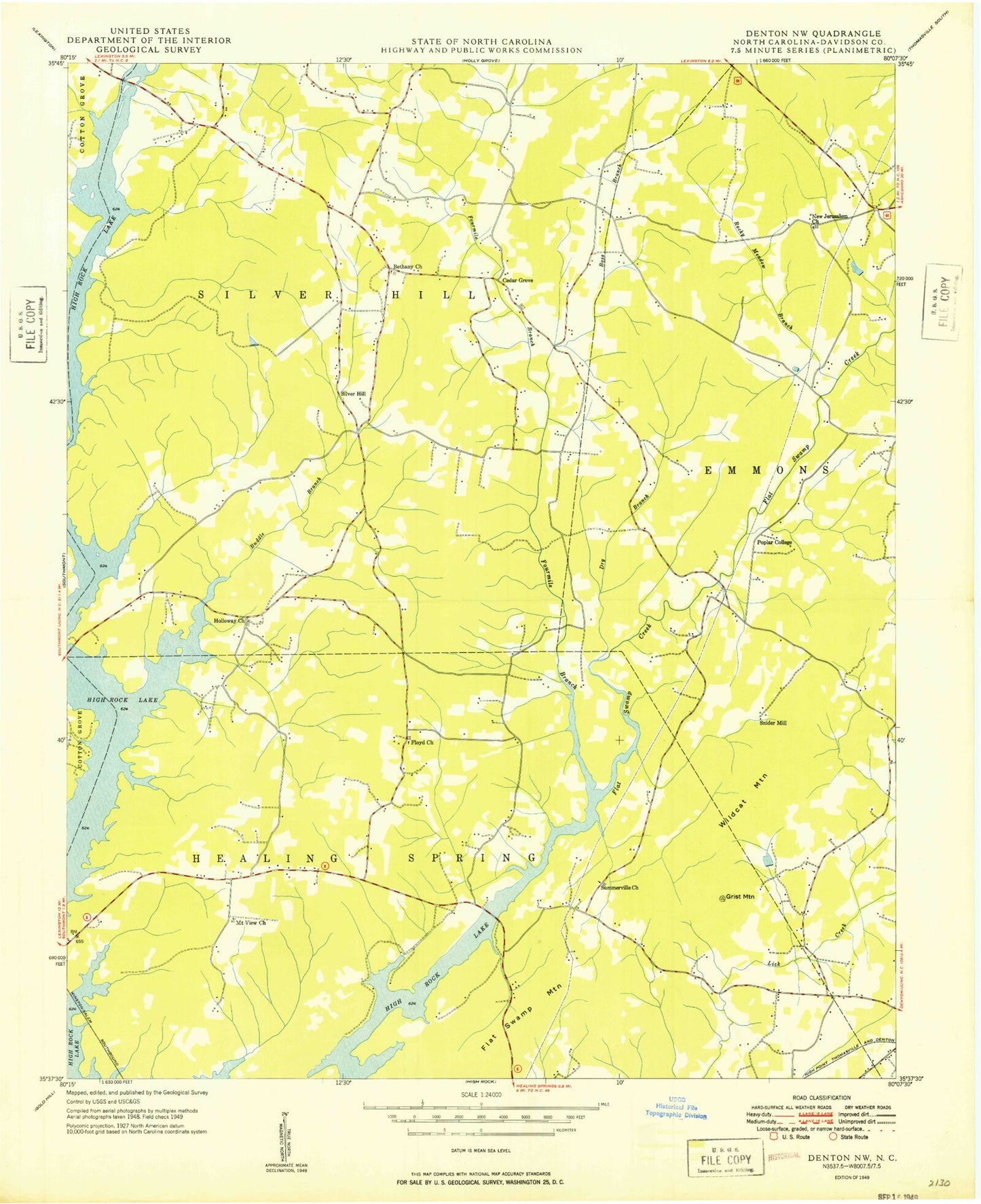 Classic USGS Grist Mountain North Carolina 7.5'x7.5' Topo Map Image