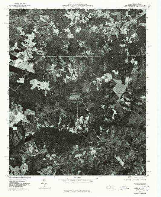 Classic USGS Diggs North Carolina 7.5'x7.5' Topo Map Image