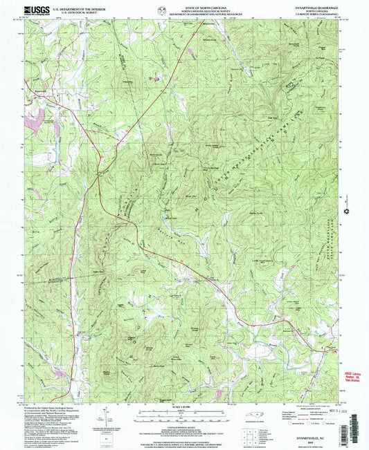 Classic USGS Dysartsville North Carolina 7.5'x7.5' Topo Map Image