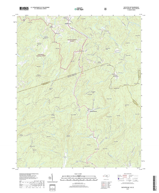 Eastatoe Gap North Carolina US Topo Map Image