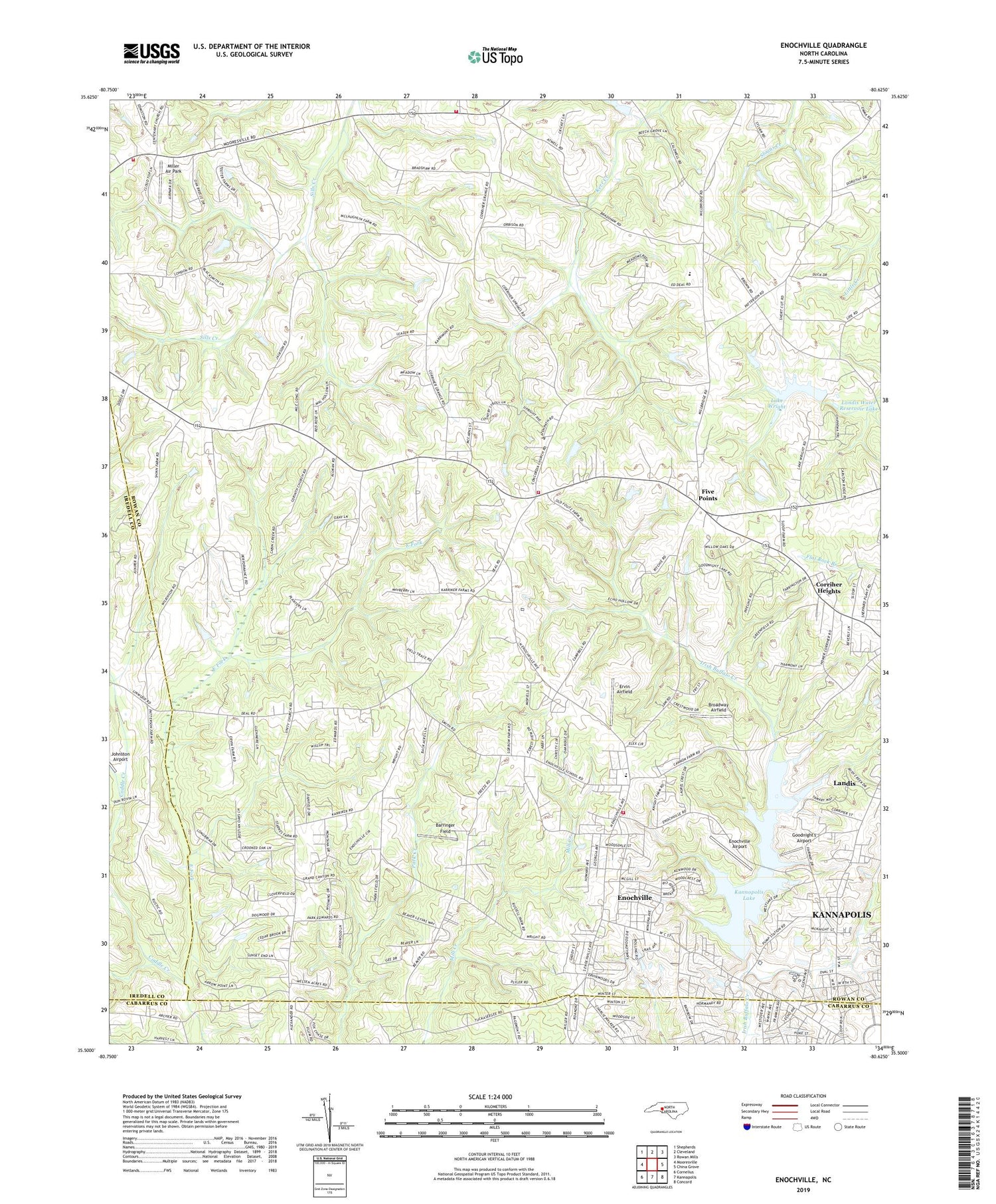 Enochville North Carolina US Topo Map Image