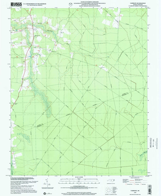 Classic USGS Farmlife North Carolina 7.5'x7.5' Topo Map Image