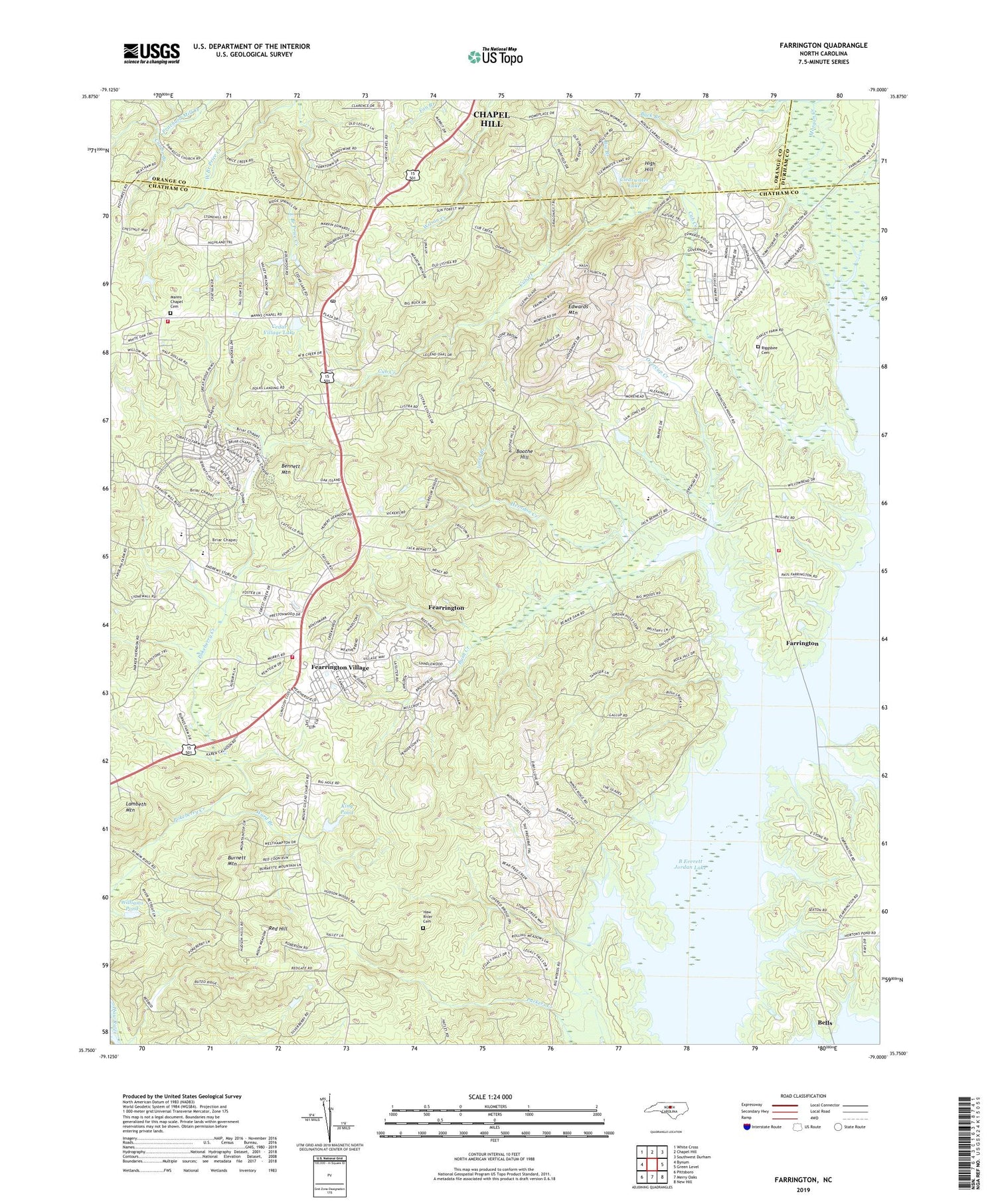 Farrington North Carolina US Topo Map Image