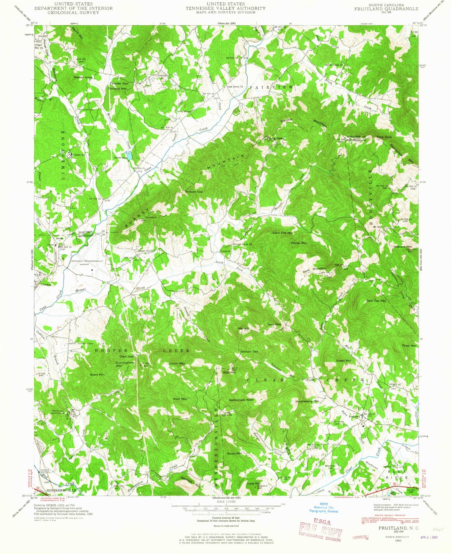 Classic USGS Fruitland North Carolina 7.5'x7.5' Topo Map Image