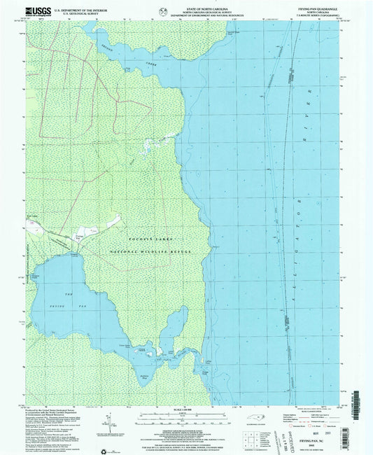 Classic USGS Frying Pan North Carolina 7.5'x7.5' Topo Map Image