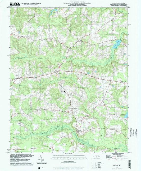 Classic USGS Galatia North Carolina 7.5'x7.5' Topo Map Image