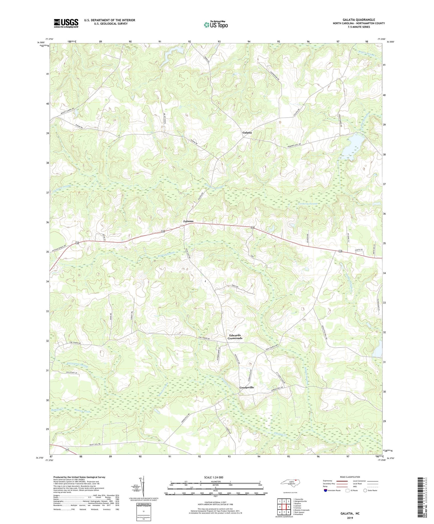 Galatia North Carolina US Topo Map Image