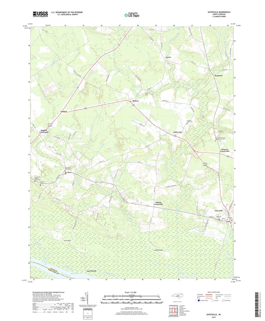 Gatesville North Carolina US Topo Map Image