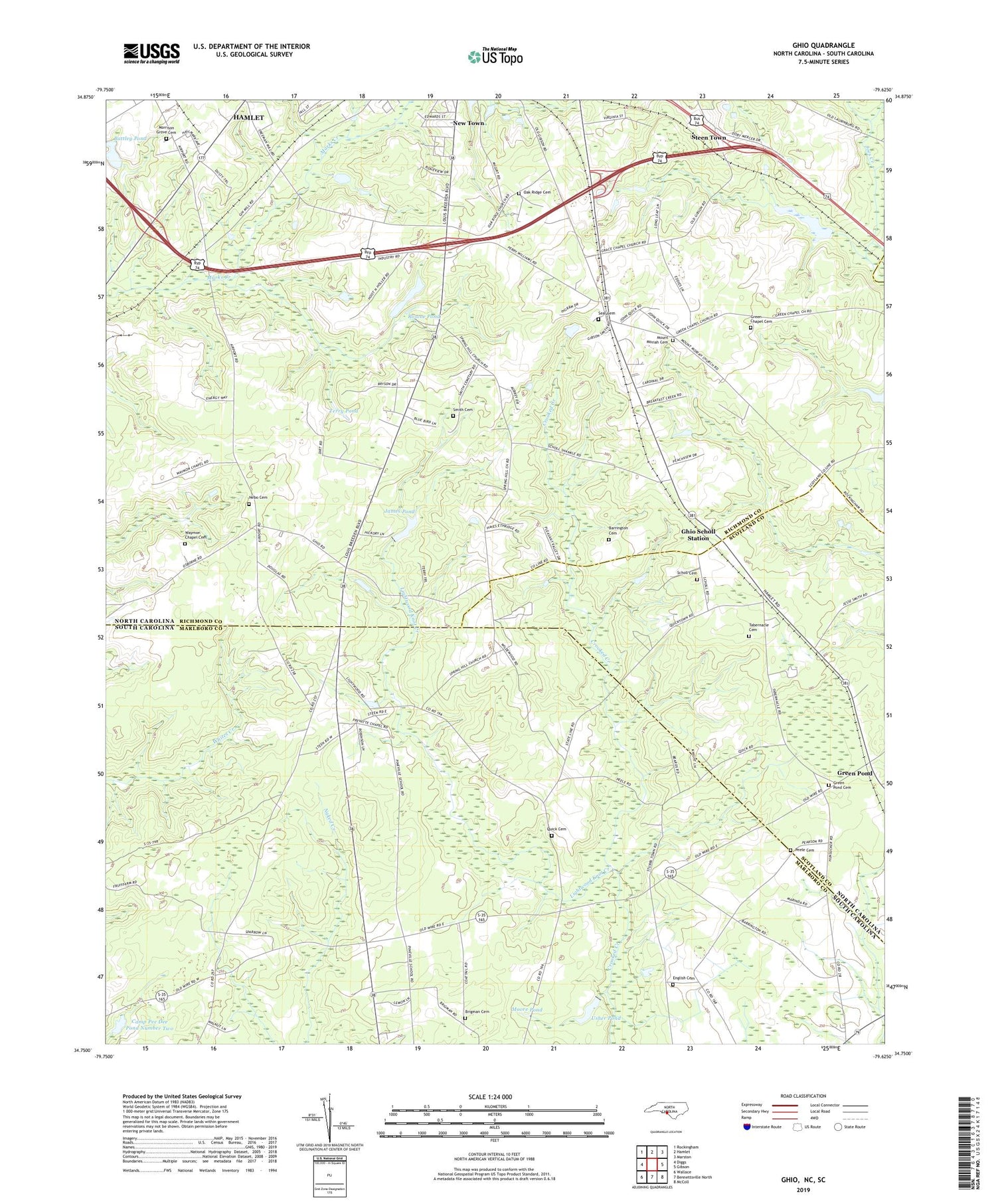 Ghio North Carolina US Topo Map Image
