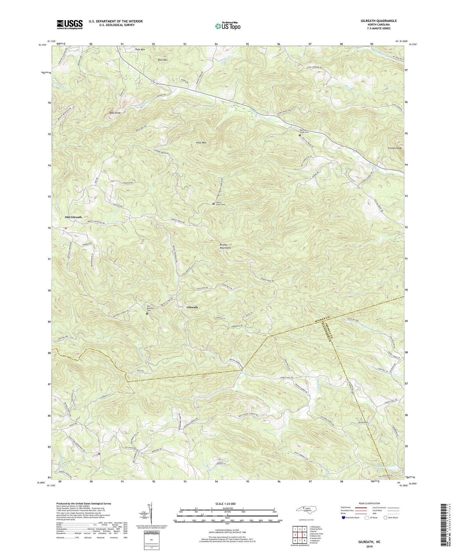 Gilreath North Carolina US Topo Map Image