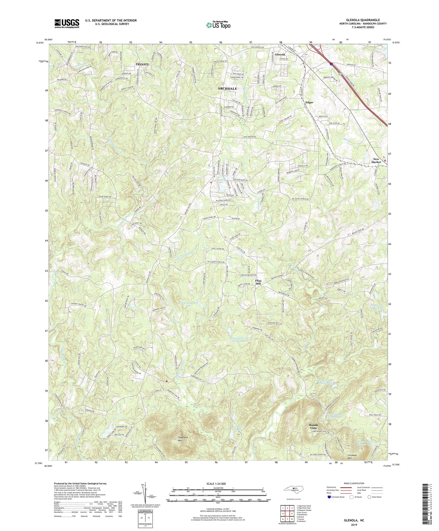 Glenola North Carolina US Topo Map Image