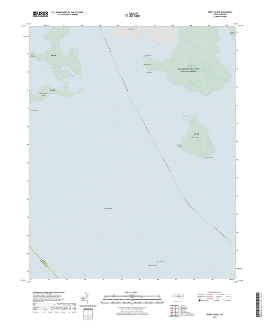 Great Island North Carolina US Topo Map Image