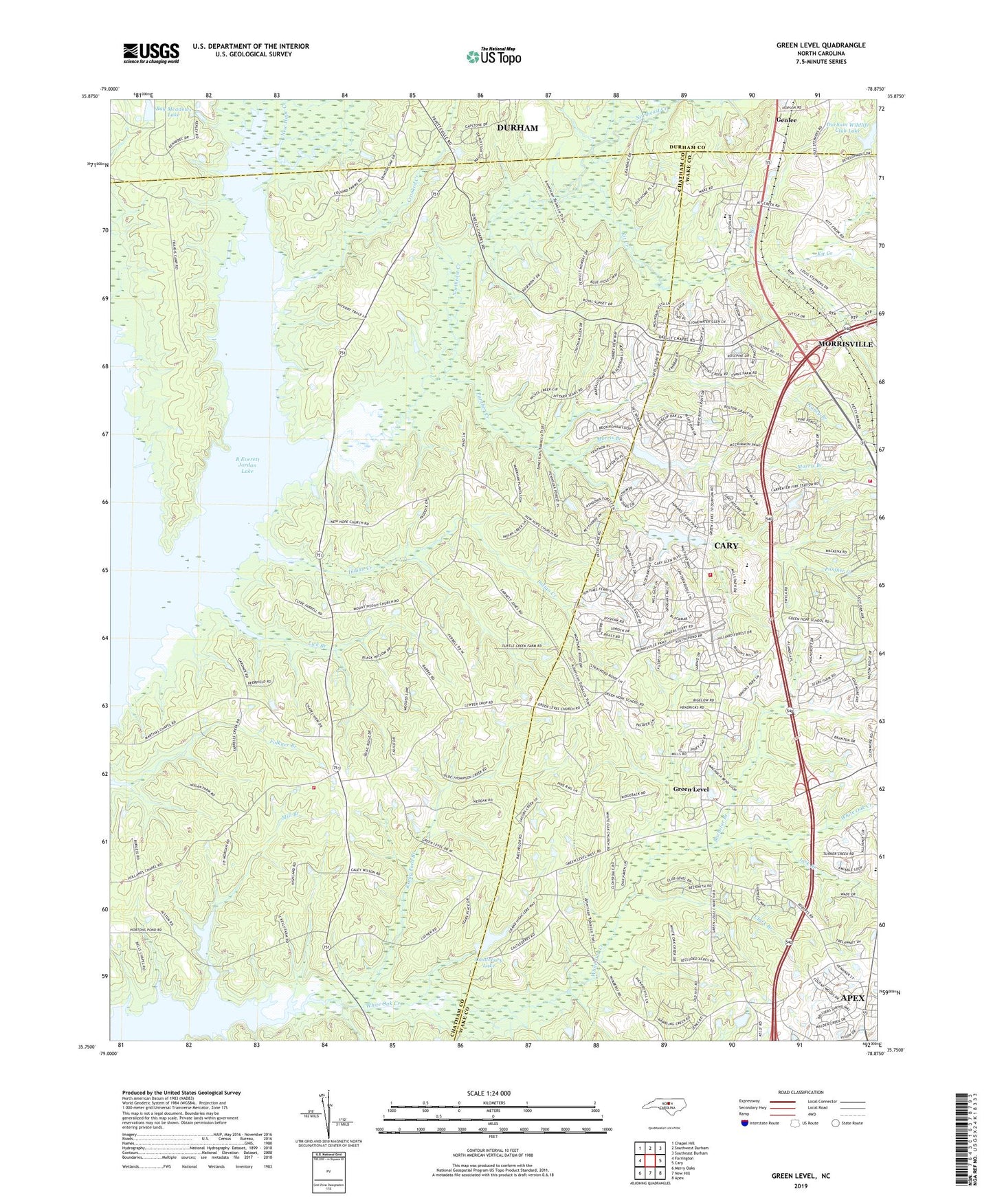 Green Level North Carolina US Topo Map Image