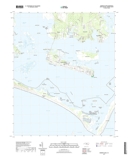Harkers Island North Carolina US Topo Map Image