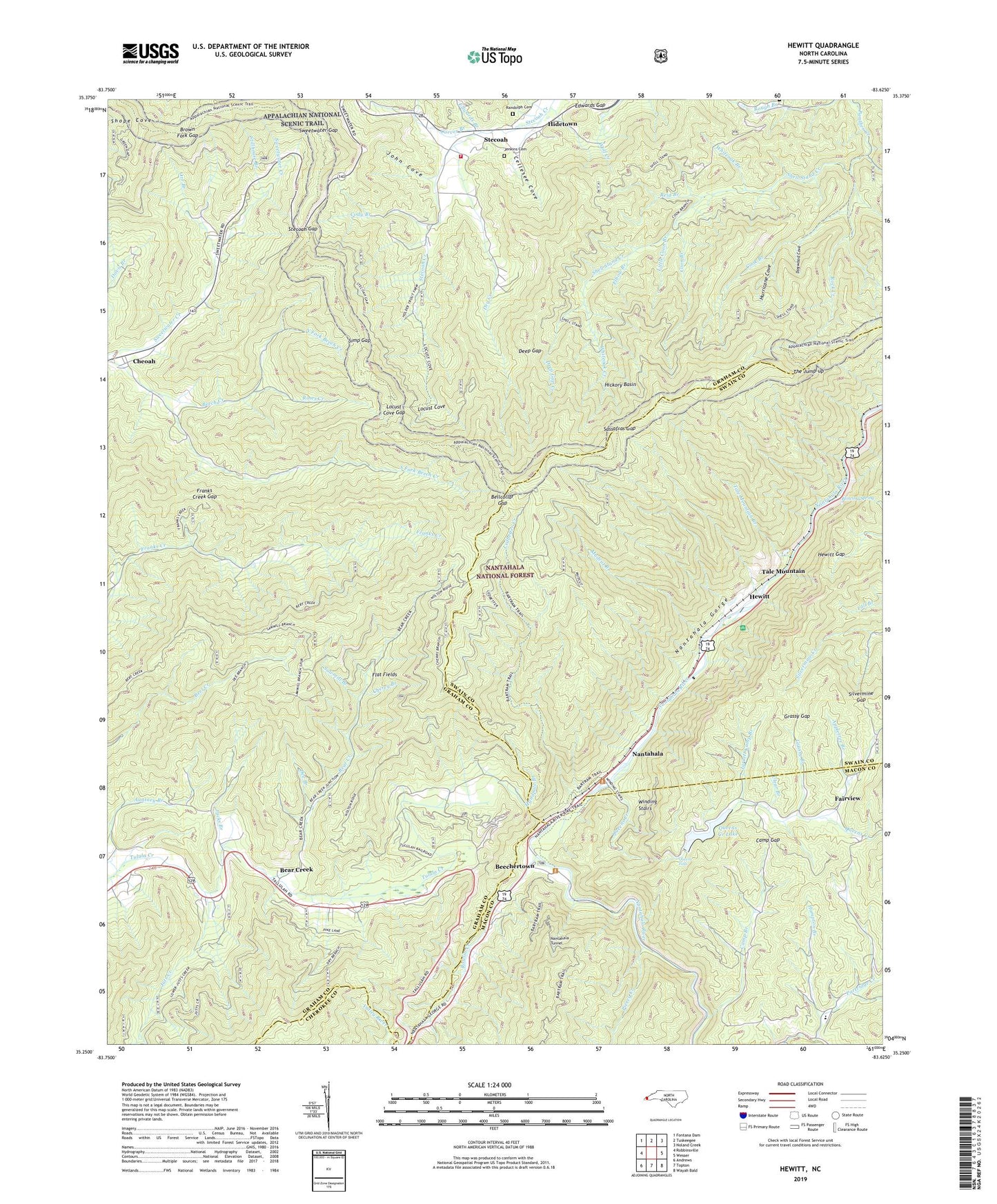 Hewitt North Carolina US Topo Map Image