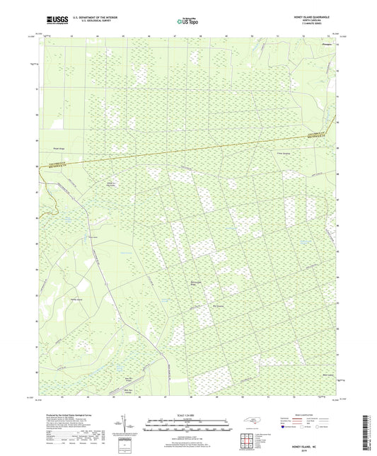 Honey Island North Carolina US Topo Map Image