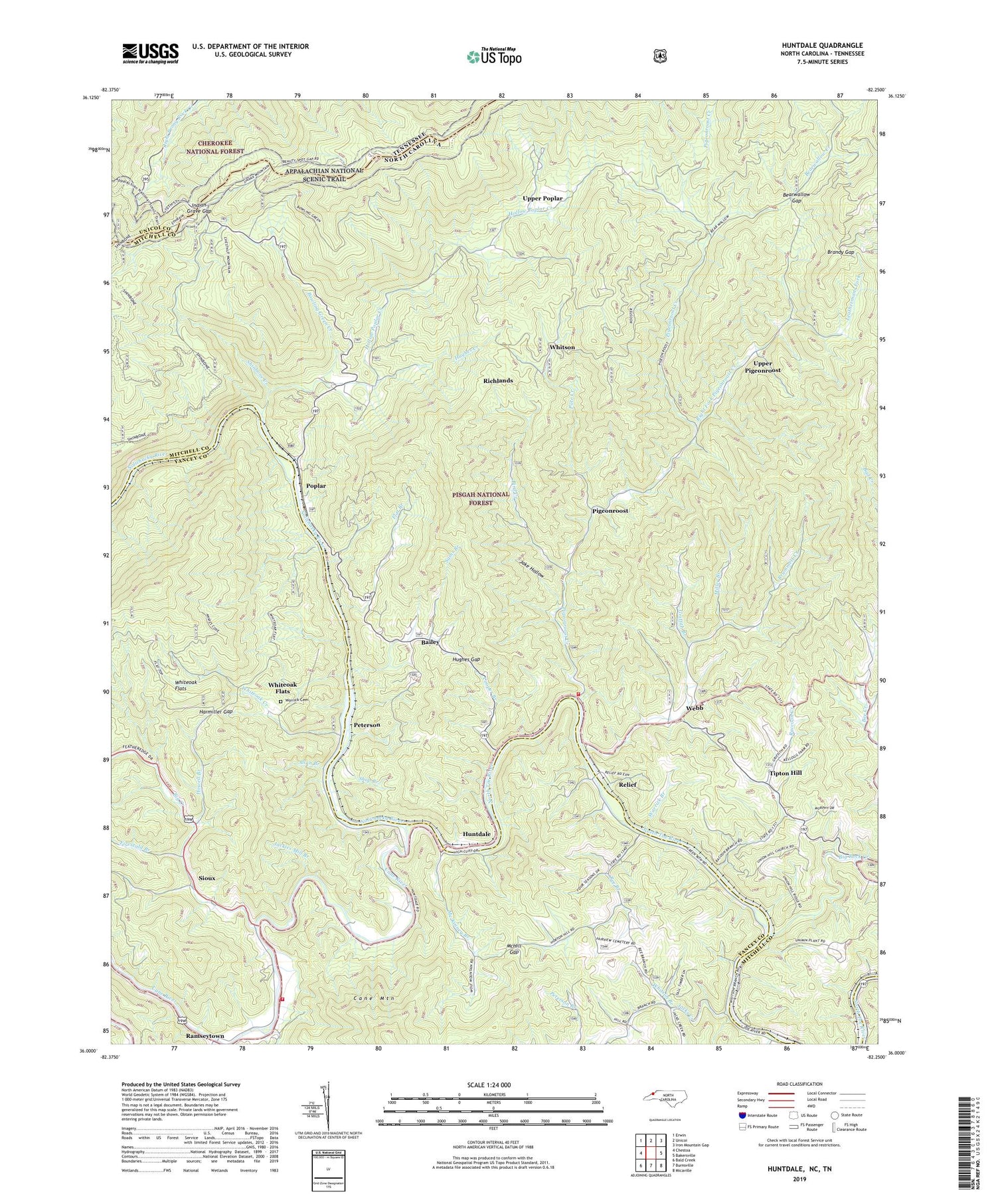 Huntdale North Carolina US Topo Map Image