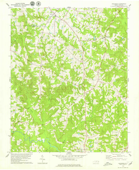 Classic USGS Ingleside North Carolina 7.5'x7.5' Topo Map Image